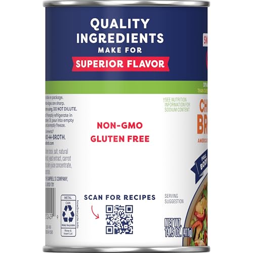 Image of Swanson 33% Less Sodium Chicken Broth, 14.5 oz Can (Pack of 4)
