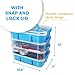 Bins & Things Multi-Compartment Stackable Craft Storage Box with Dividers - Plastic Nail Polish Organizer, Storage Containers for Beads, Sewing Supplies, Art Organizers and Storage - Blue