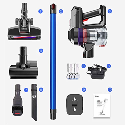Geräuscharmer Haushaltsstaubsauger Drahtloser Staubsauger 2 In 1, 12000pa Zyklon Große Absaugung, LED-Beleuchtung Stumm Handstaubsauger (blau)