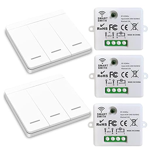 DieseRC interruttore senza fili della luce, interruttore di sicurezza trasmettitore RF e controller ricevitore 10A, installazione semplice per lampade fino a 1500W