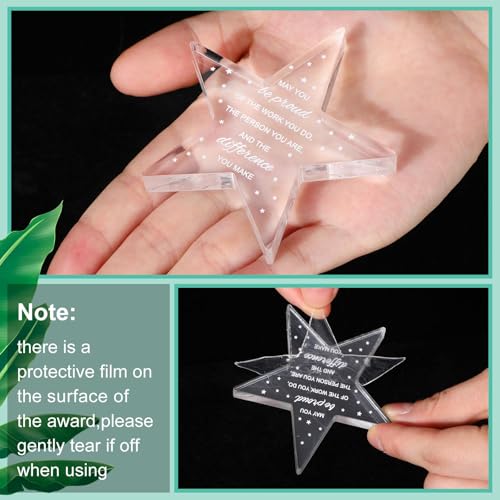Huquary Employee Appreciation Awards for Coworker Employee of The Month Trophy Acrylic Thank You Gift Bulk Be Proud of The Work You Do Keepsake for Retirement Farewell(24 Pcs,Star) - Thumbnail 4