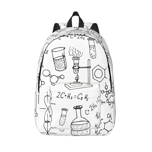Sac à dos de voyage imprimé chimie idéal pour aller à l'université ou prendre l'avion