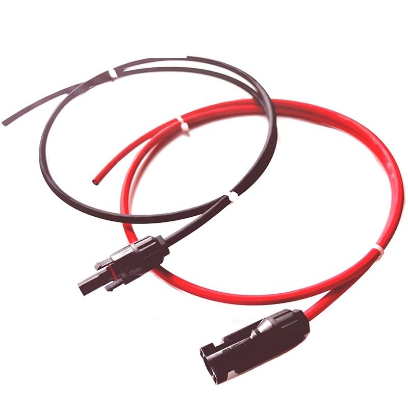 1 Pair Solar Panel Extension Cable Copper Wire Black and Red with Solar Connector Solar PV Cable 6/4/2.5 mm2 10/12/14 AWG(10m,10 AWG-6mm2)