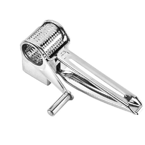 Rallador de queso, rallador de queso giratorio portátil | Rallador de queso portátil, rallador de tambor giratorio de acero inoxidable para queso, verduras, queso o nueces, rallador con manivela