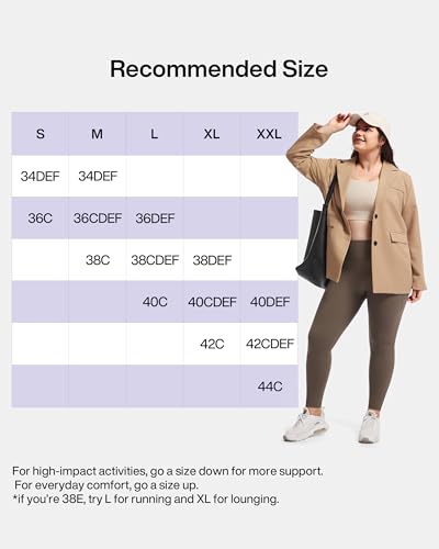 Image of Women's Sports Bra Wirefree Adjustable Medium-High Support Everyday Wear for Large Bust Plus Size with Removable Pads