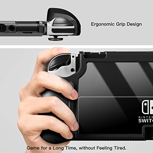Pzoz Dockable Case For Nintendo Switch Oled 2021, Ergonomic Tpu Grip And Pc Protective Cover Ultra-Thin Carrying Case Compatible With Nintendo Switch Oled 7 Inch Console And Joy-Con Controller #TOP3