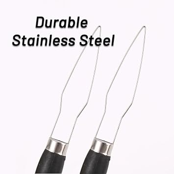 2 Pack Easy Button Hook - Button Assist Device Helper Tool - Stainless Steel Button Fastener Tool for Easy Button - One Hand Dressing Aids (2 Pack)
