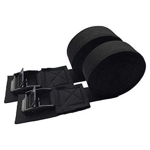 Roof Rack Straps, Kayak Straps for Roof Rack 2Pcs Kayak Car Rack Roof, Car Tensioning Straps Luggage Cargo Kayak Surfboard Tie Belt (Black) Cover