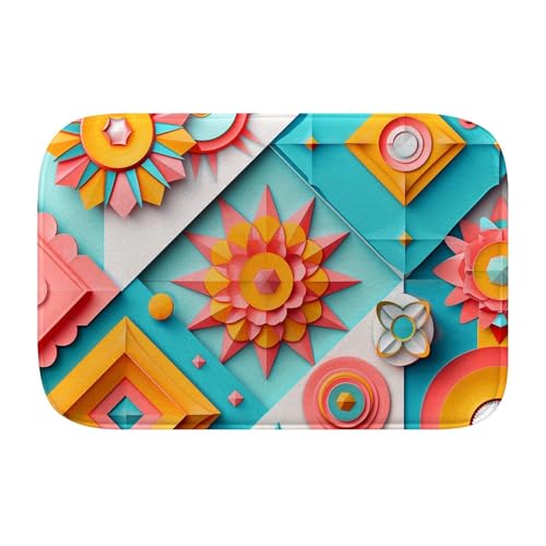 Tapis de bain en mousse à mémoire de forme coloré 107 lavable taille S