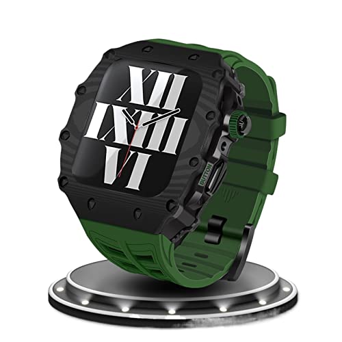 Coque Apple Watch 45mm luxe en fibre de carbone et acier inoxydable pour iWatch