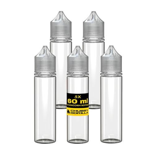 Chubby Gorilla V3 Lot de 5 flacons compte-gouttes vides en plastique pour liquides, huiles et...