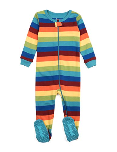 Leveret Kids Baby Boys Girls Footed Cotton Pajama Striped Colorful Boys Size 4 Years