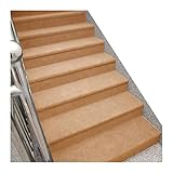 LXBAMKEA Autoadhesivo Huellas De Escalera Alfombra, Rollo Completo Niños Viejo Mascota Amigable Antideslizante Cojines De Escalera, Decoración Alfombra Protectora, Paso Protectores (Color : Camel Col