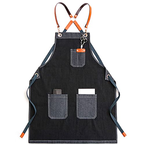 fayengan Tablier Homme, Tablier Barbecue Homme, Tablier Barman Confortable Et Imperméable, Multipoches Bonne Qualité Bricolage Tablier Travail Atelier, pour Menuisier Peinture Jardinier
