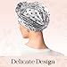 Babalet Womens Chemo Headwear Cotton Beanies Satin Lined Bonnet for Sleeping Handmade Flower Turbans for Women Adjustable Non Slip Fashion Beanie Cancer Hair Loss Head Wraps Cap,White,1PCS
