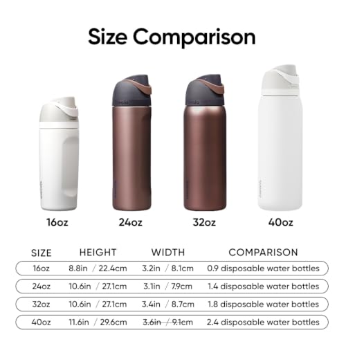 Image of Owala FreeSip Stainless Steel Water Bottle 32 oz Desert Smoke