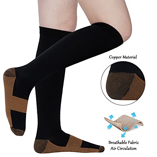 8 Pairs Copper Compression Socks for Women & Men Circulation3