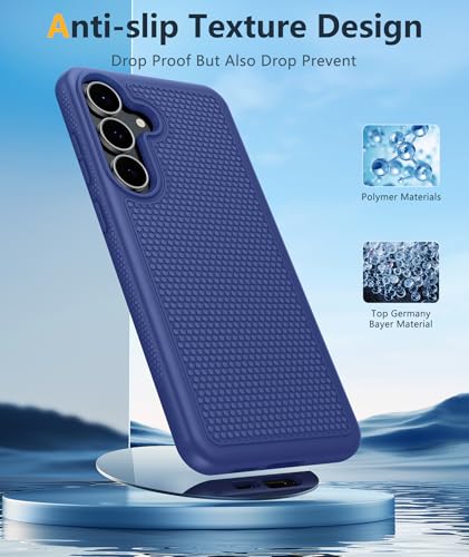 Image of FNTCASE for Samsung Galaxy S25 FE Case: Shockproof Protective Lightweight with Screen Protector Duty Rugged Cell Phone Cover Non Slip, Military Grade Drop Protection for S25FE(Navy Blue)