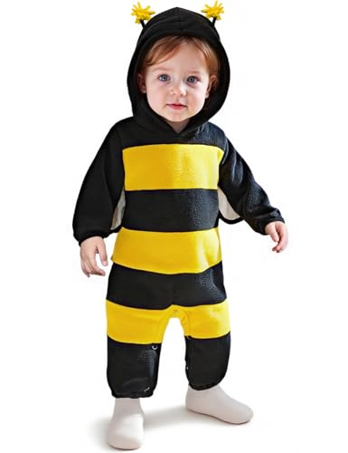Okbebe Toddler Boys Bee Costume Halloween Baby Bumble Bee Costumes (Yellow 6-9 Months)