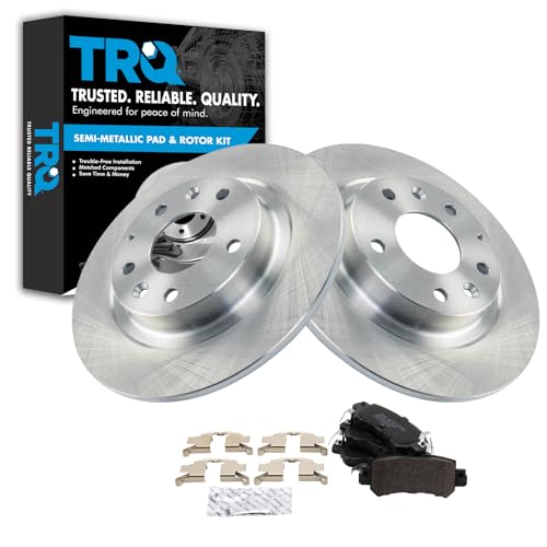 Image of TRQ Rear Semi Metallic Brake Pad and Rotor Set | For 2016-2018 Mazda CX-3