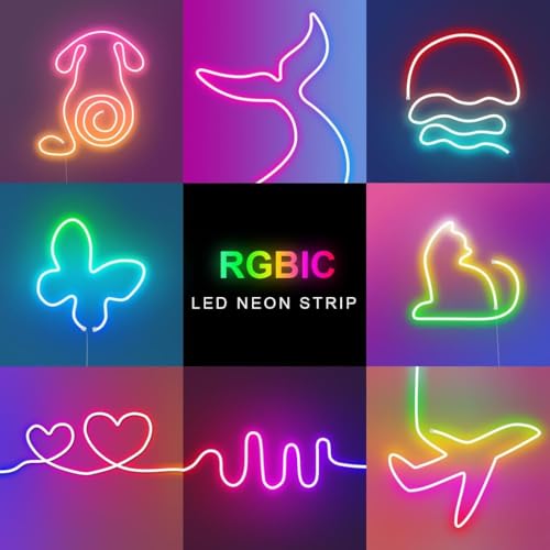 Image of LED Smart Neon Strip Light 5M - USB Powered RGB Light with 16 Million Colors, App & Remote Control, Music Sync, IP67 Waterproof for Room, TV, Indoor & Outdoor Decoration (DC 5V)