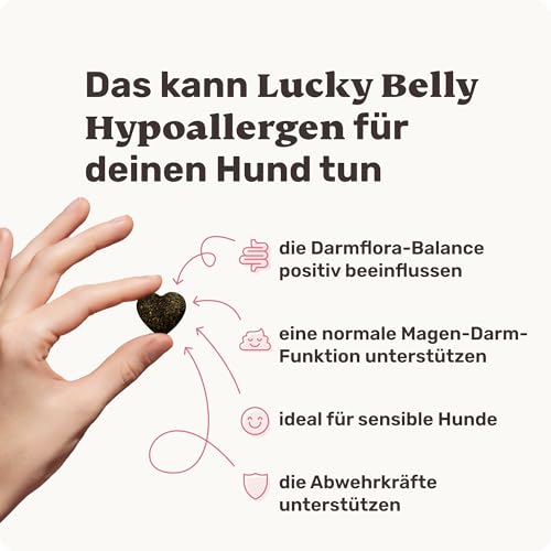 9-in-1 Probiotika für Deinen Hund - Lucky Belly Hypoallergen Allergie Fit ohne Huhn 120 Drops (350g) von mammaly-Bei Magenprobleme & Verdauungsprobleme für Magen-Darm,Verdauungssnacks bei Gras fressen
