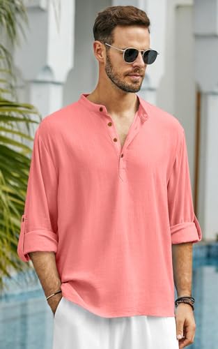 Image of Men's Solid Cotton Blend Regular Fit Mandarin /Chinese Collor Short Kurta for Men