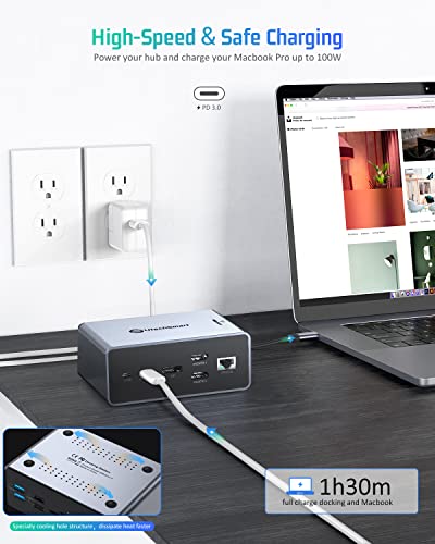 Docking Station, Utechsmart 15 In 1 Full Quadruple Display Usb C Docking Station,Compatible With Macos&Windows,Thunderbolt 3 Dock With Ssd Enclosure (2*Hdmi,Dp, Pd3.0,Sd/Tf,Rj45,Audio&Micro,Usb Ports) #TOP6
