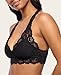 Mia Lace Bralette for Women, Unpadded and Unlined Wireless Bra, Perfect Racerback Everyday Lingerie (X-Large, Jet Black)