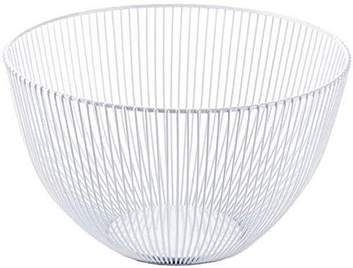 Obstschale Obstkorb Multifunktionale Obst und Gemüse-Eisen-Büro-Speicher-Korb Platte Wohnzimmer Obstteller Heimcouchtisch Hollow (Farbe: schwarz), Farbe: Weiß Obstteller (Color : White) Cover