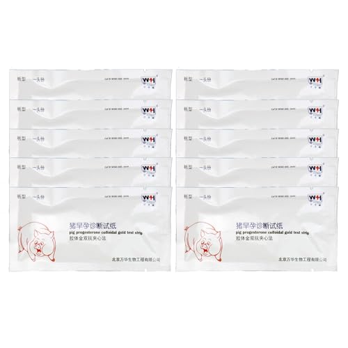 Image of SQUARECIRCLE 10Pcs Pig Pregnancy Tester Strips - Early Pregnancy Diagnosis Tool for Sows - Accurate and Easy-to-Use Pig Pregnancy Test Kit - Ideal for Early Detection, White