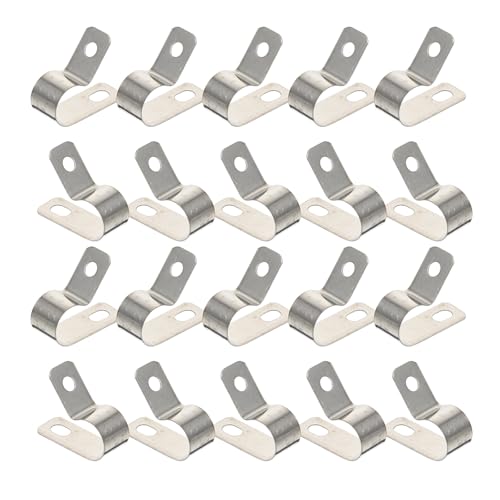 VANZACK 20 pièces Clips de Câble Acier Inoxydable R-type Serre-câble Métallique pour Fixation de Fils Organisateur Simple et Flexible pour Câbles Domestiques et Professionnels