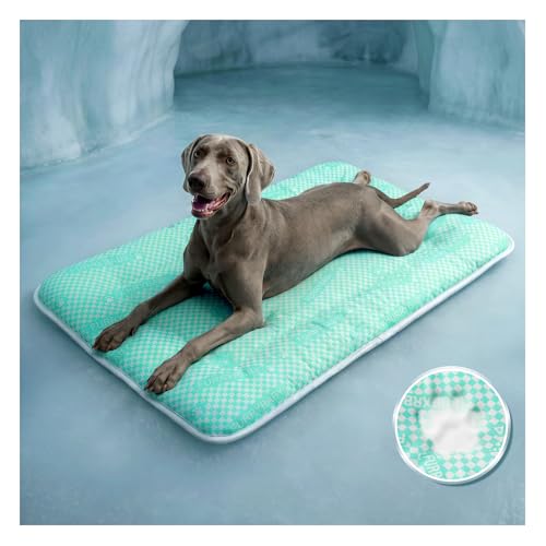 furrybaby Dog Cooling Mat Dog Bed mat, Extra-Thick Dog Crate Pad, Cat Bed, Washable Pet-Safe Magic Cooling Pad for Dogs Cats, Long Lasting Cooling for Crate Bed Indoor Outdoor Summer, 44x32,