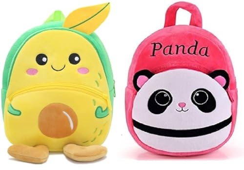 Image of blue tree Cute Boy's and Girl's Plush Bag Medium Quality Full Embroidery Designs Mini Travel Backpack Mango (Mango-Nw Pink panda)