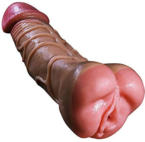 Masturbatore 2 in 1 con vibratore e figa vaginale - Fallo anale in silicone estremamente morbido/pene con fica tascabile giocattolo sessuale portatile per uomini donne coppie gay lesbiche