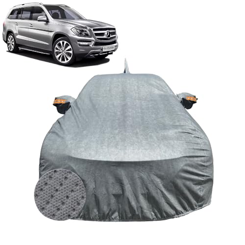 Image of Car Cover for Mercedes-Benz GL 350 (2013-2015) | 100% Waterproof Cover with Reflective Mirror Pockets | Dustproof, Scratchproof, Heatproof GL 350 Car Cover |Soft Cotton Lining| Grey