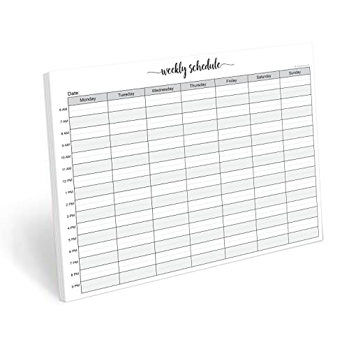 Bloc-notes de planification hebdomadaire 321Done de 50 feuilles pour grands rendez-vous horaires