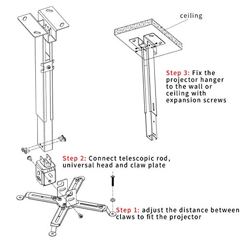 Tonalee MOUNT-001 Projector Mount Wall Or Ceiling Projection Mount Bracket thumb #5