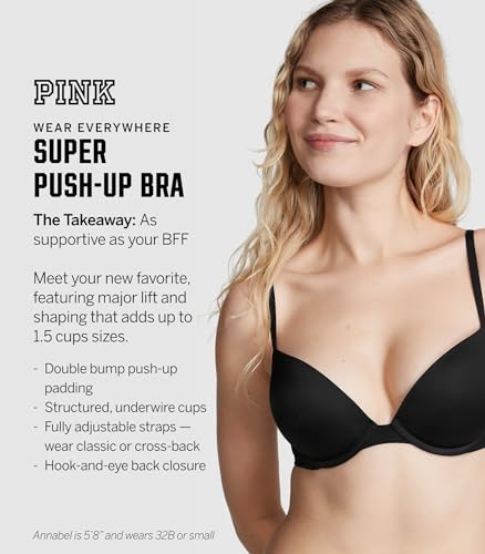 Victoria's Secret Women's Pink Wear Everywhere Super Push Up Bra, Bras for Women (32A-38DD)4