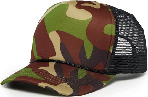 Image of Funky Junque Blank Mesh Foam Lightweight Snapback Trucker Hat | Lightweight Foam Trucker Hat with Breathable Mesh Back, Golf Beach and Street Style, Trendy Trucker Hats for Men