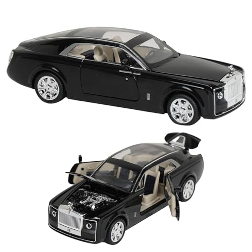 Image of Alloy Metal Pull Back Die-cast Car 1;24 Various Models with Sound & Music, Toy Cars for Kids Durable and Fun Gift for Boys and Girls (Black- Rolls Royce)
