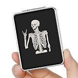 dcdcee Pocket Mirror, Small Travel Mirror with Magnification, Portable Double-Sided Magnifying Cosmetic Mirror for Daily (Skull)