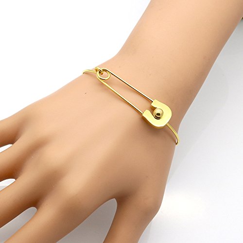 AOCHEE Fashion Safety Pin Hook Bangle Bracelet Classic 3 Colors Simple Love Bracelet - Image 6