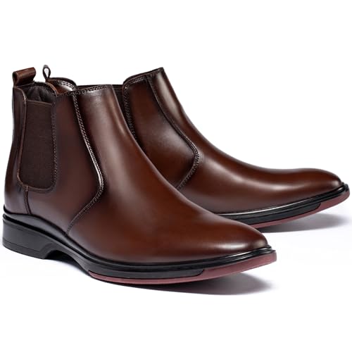 Image of ArcBrothers Men's Chelsea Boots, Relaxed Fit Roomy Toe Box Design, Premium Leather Slip-on Ankle Boots, All-Day Comfort