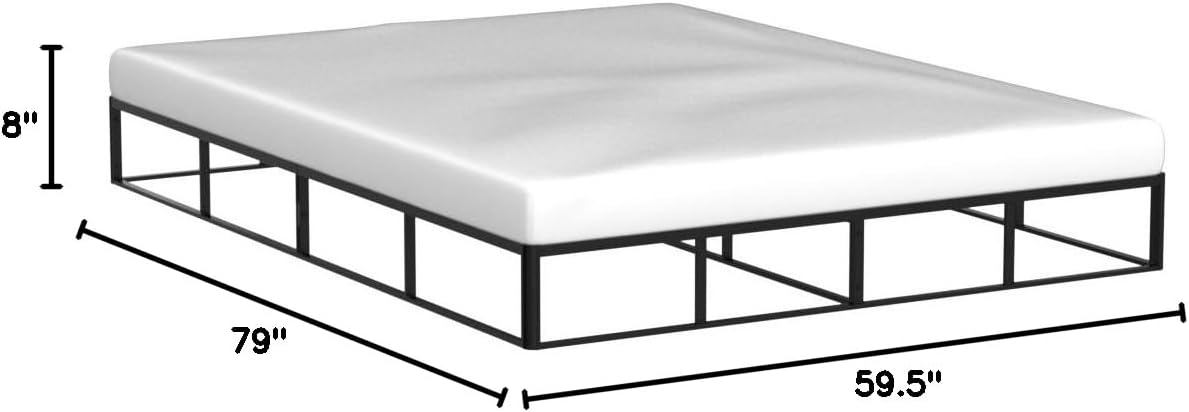 Novilla Queen Box Spring，8 Inch Metal Box Spring Supports for All Types of Mattress/Extra-Strong Support & Non-Slip, No Noise, Easy Assembly