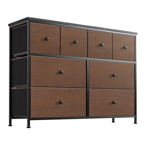 Listado de Estructuras, baldas y cajones los preferidos por los clientes. 50 HOMELYA Comoda Cajonera para Recamara- 8 Cajones De Tela con Parte Superior de Madera y Marco De Acero Plegable- Mueble Organizador con cajonera para Ropa Ideal para Tus Espacios