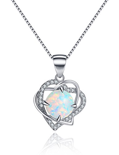 ASHINE Heart Pendant Necklace Love Necklace Created October Birthstone Necklace Sterling Silver Valentine's Day For Her Anniversary for Her for Women Wife Girlfriend Romantic