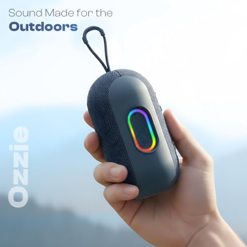 Image of LAPCARE Ozzie 10W Bluetooth Speaker with RGB Lights, TWS Stereo Sound, Dual Bass Radiators, Bluetooth 5.3, 8H Playtime, Portable Wireless Speaker with AUX & USB Support, Made in India - Blue