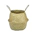 QZH Cesto portaoggetti in Vimini, Cesto portaoggetti Decorativo Cesto Ventre Seagrass con Manici per riporre, Lavanderia, Picnic, Vaso per Piante da Interno