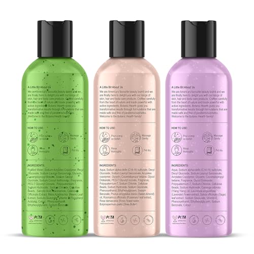 Botanic Hearth Body Wash Set of 3 – British Rose, Neem & Lavender | Hydrating & Purifying Shower Gel | Deep Cleansing, Refreshing & Nourishing | For All Skin Types | 118ml Each